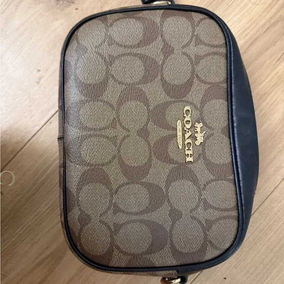 Coach Tan and Black Signature Crossbody Bag - Picture 1 of 3